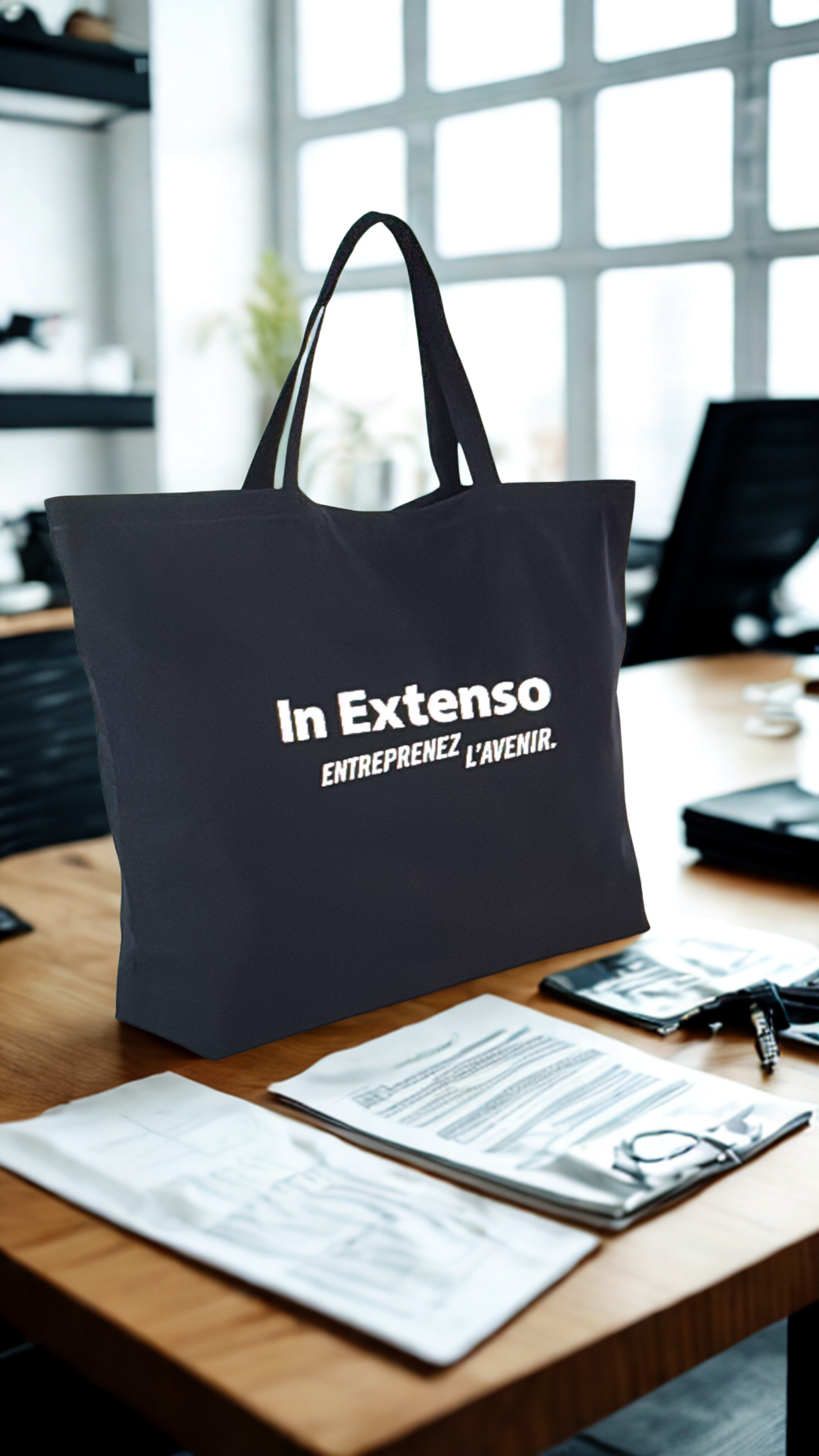 Flocage de logo sur sac pour le cabinet comptable IN EXTENSO