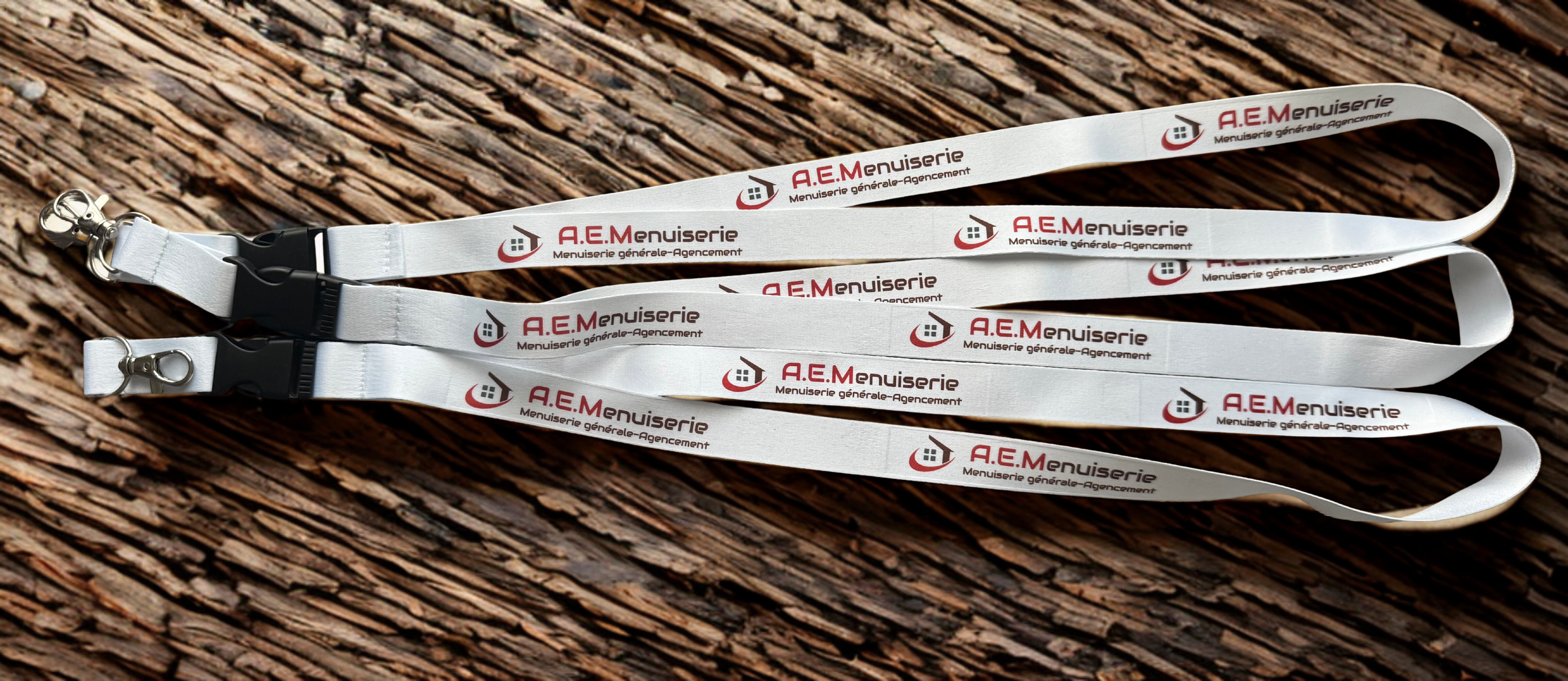 Lanyards personnalisés pour AE MENUISERIE