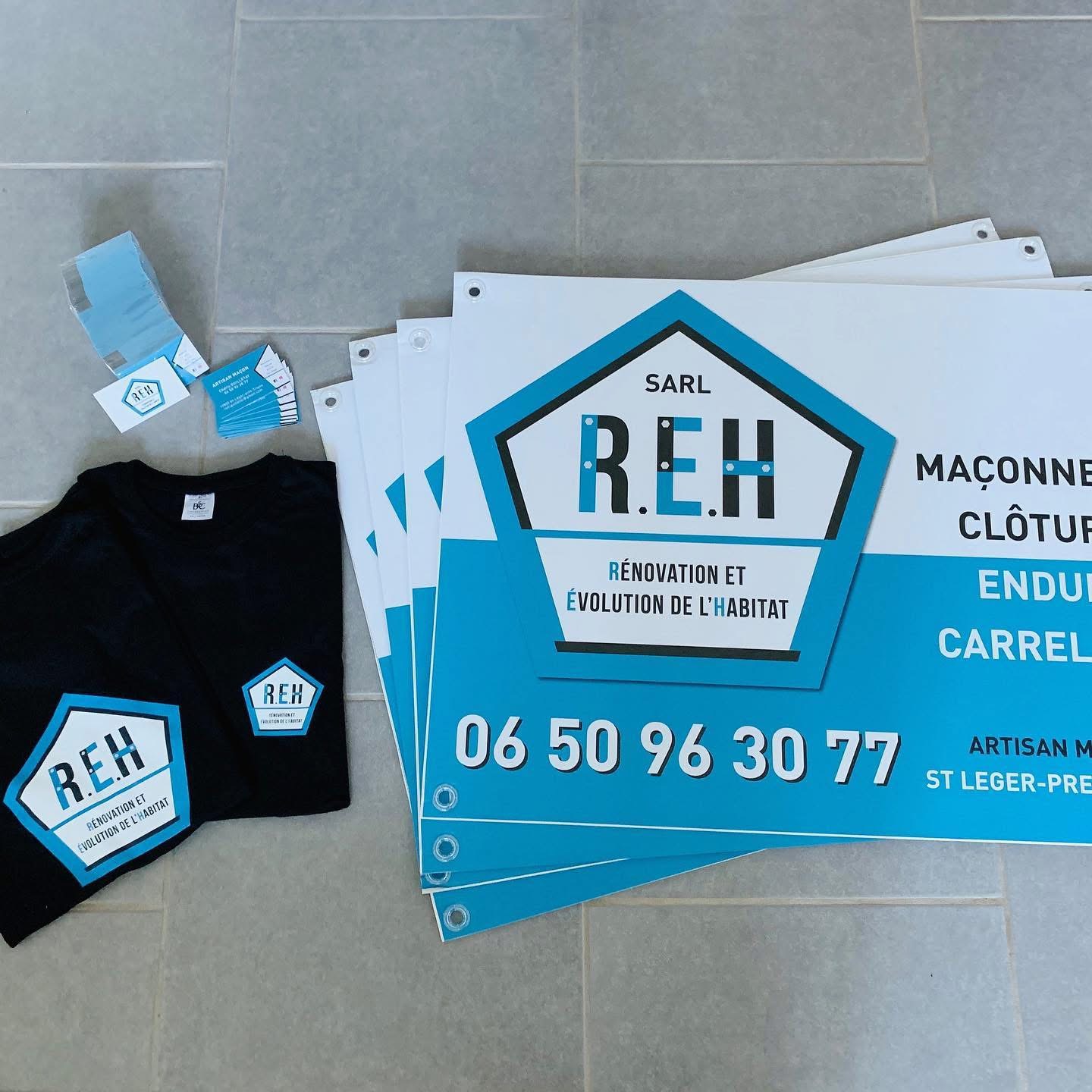 Créaction des supports de com’ pour le maçon REH 